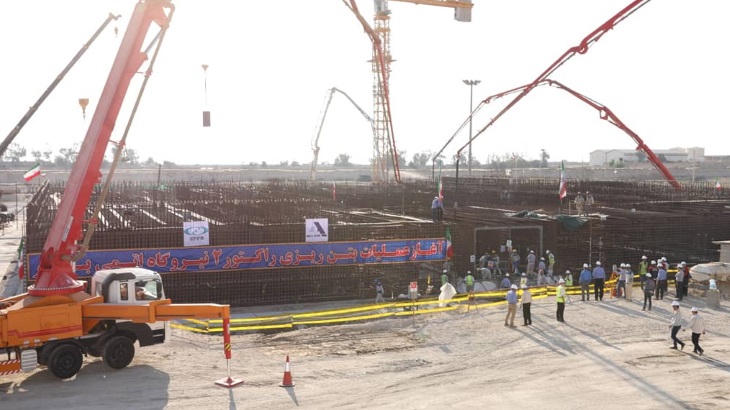 Concrete poured for Bushehr unit 2