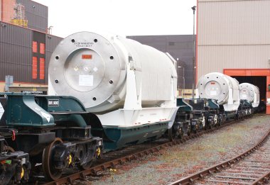 HLW canisters leaving Sellafield, 2 August 2011 (INS)