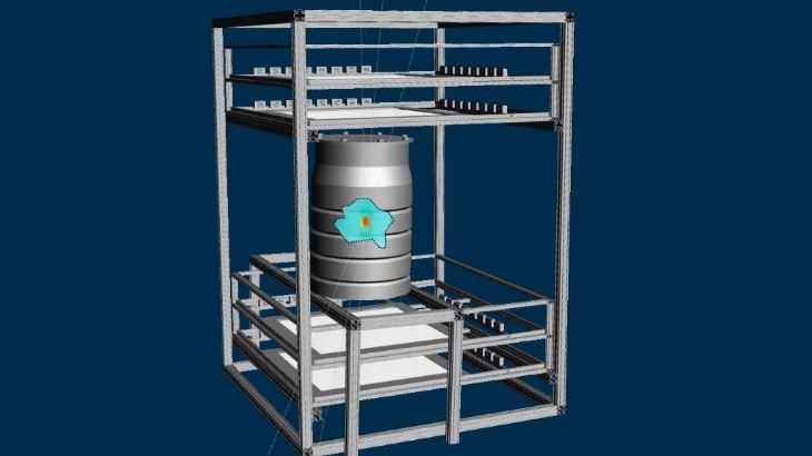 Monitoring radioactive waste with muons