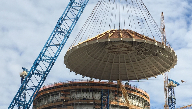 Roof placed over first Vogtle unit